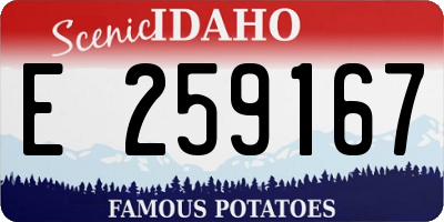 ID license plate E259167