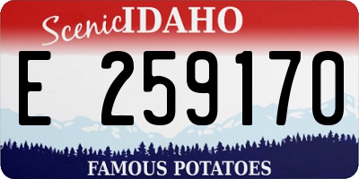 ID license plate E259170