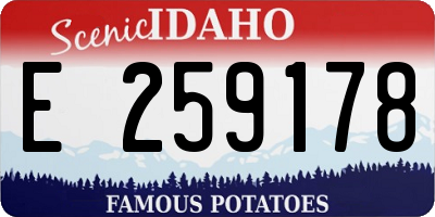 ID license plate E259178