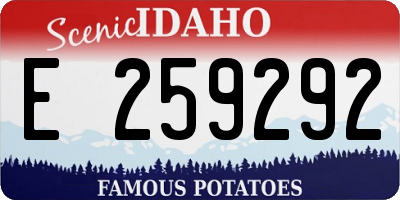 ID license plate E259292