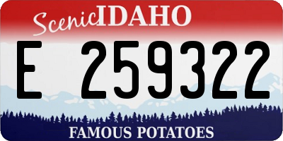ID license plate E259322