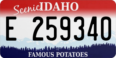 ID license plate E259340
