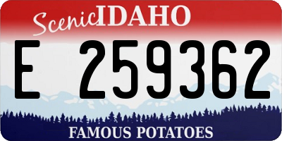 ID license plate E259362