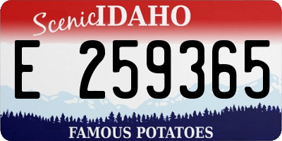 ID license plate E259365