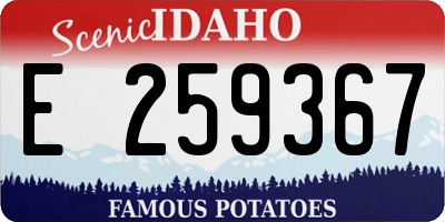 ID license plate E259367