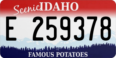 ID license plate E259378