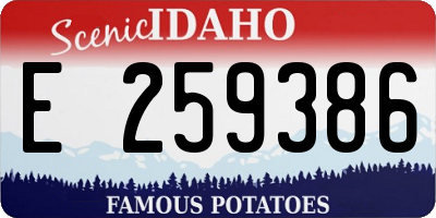 ID license plate E259386