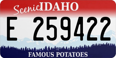 ID license plate E259422