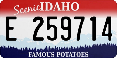 ID license plate E259714