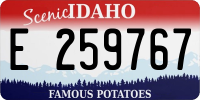 ID license plate E259767