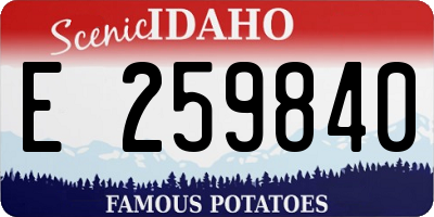 ID license plate E259840