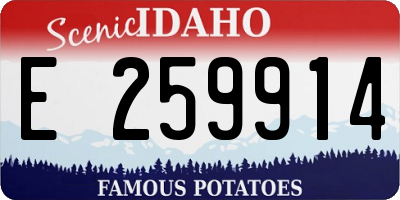 ID license plate E259914