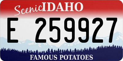 ID license plate E259927