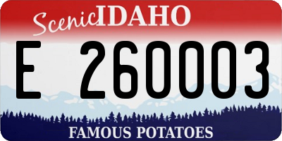 ID license plate E260003