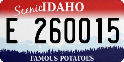 ID license plate E260015