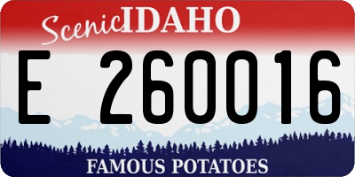ID license plate E260016