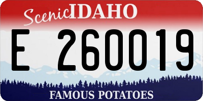 ID license plate E260019