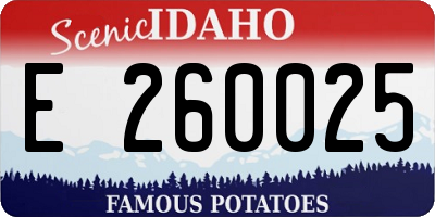ID license plate E260025