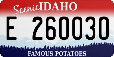 ID license plate E260030