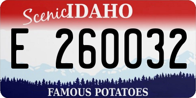 ID license plate E260032