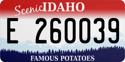 ID license plate E260039
