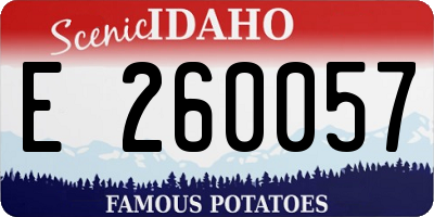 ID license plate E260057