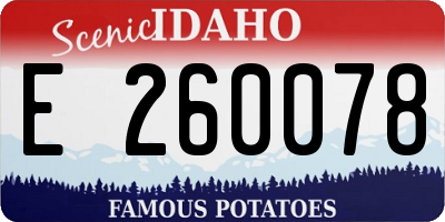 ID license plate E260078