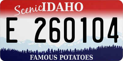 ID license plate E260104