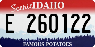 ID license plate E260122