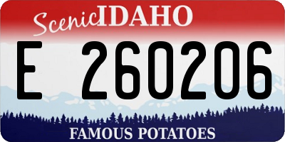 ID license plate E260206
