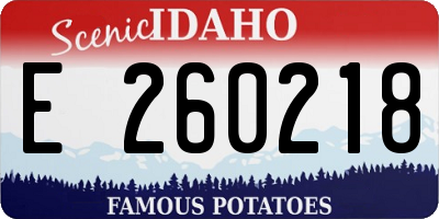 ID license plate E260218