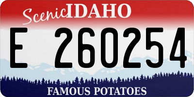 ID license plate E260254