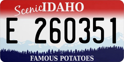 ID license plate E260351