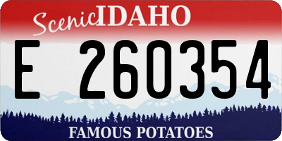 ID license plate E260354