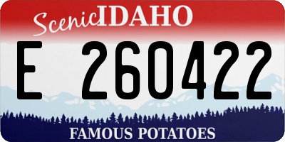 ID license plate E260422