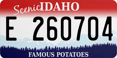 ID license plate E260704
