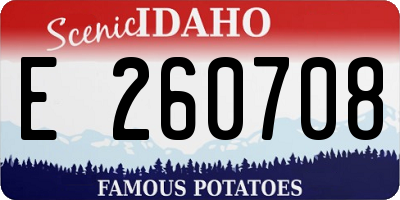 ID license plate E260708