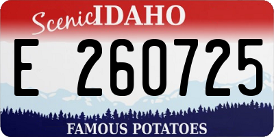ID license plate E260725