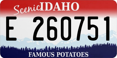 ID license plate E260751