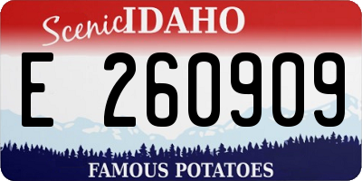 ID license plate E260909