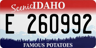 ID license plate E260992