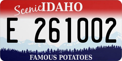 ID license plate E261002