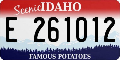 ID license plate E261012