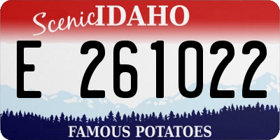 ID license plate E261022