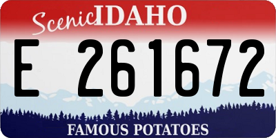 ID license plate E261672