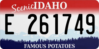 ID license plate E261749