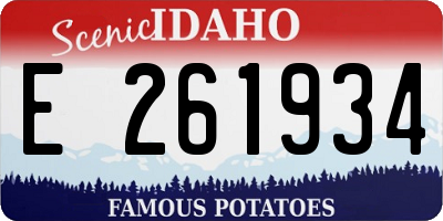 ID license plate E261934