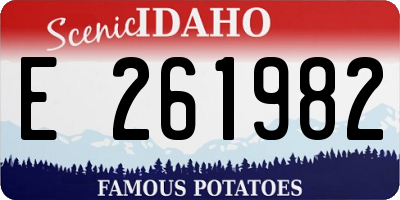 ID license plate E261982