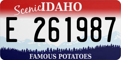 ID license plate E261987