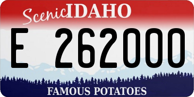 ID license plate E262000